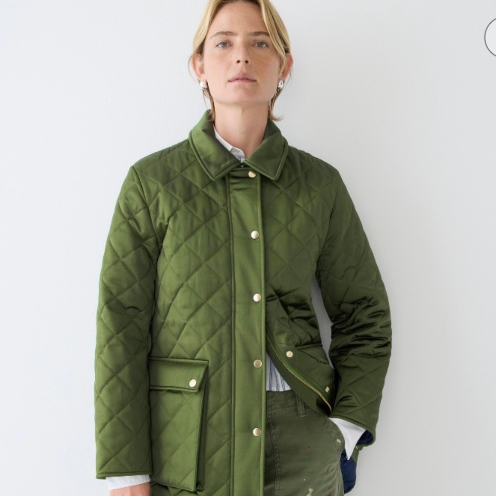 J. Crew Collection quilted Barn Jacket™ in high-shine satin